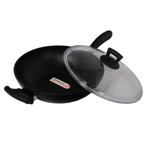 Сковорідка Wok з антипригарним покриттям, 28 см, 3,5 л, NOIS Salto, зі скляною кришкою 830249 фото