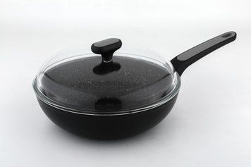 Сковорода WOK з кришкою з антипригарним покриттям, 28 см, 3,9 л, NOIS Salto Silver для всіх типів плит 830904 фото